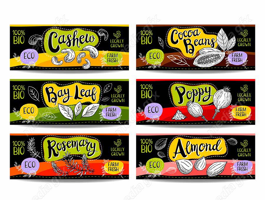 وکتور لیبل میوه، سبزیجات، صیفی جات و ترشی MV000008