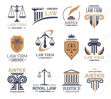 وکتور لوگوی عدالت، قاضی و وکیل MV000033