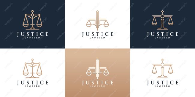 وکتور لوگوی عدالت، قاضی و وکیل MV000045