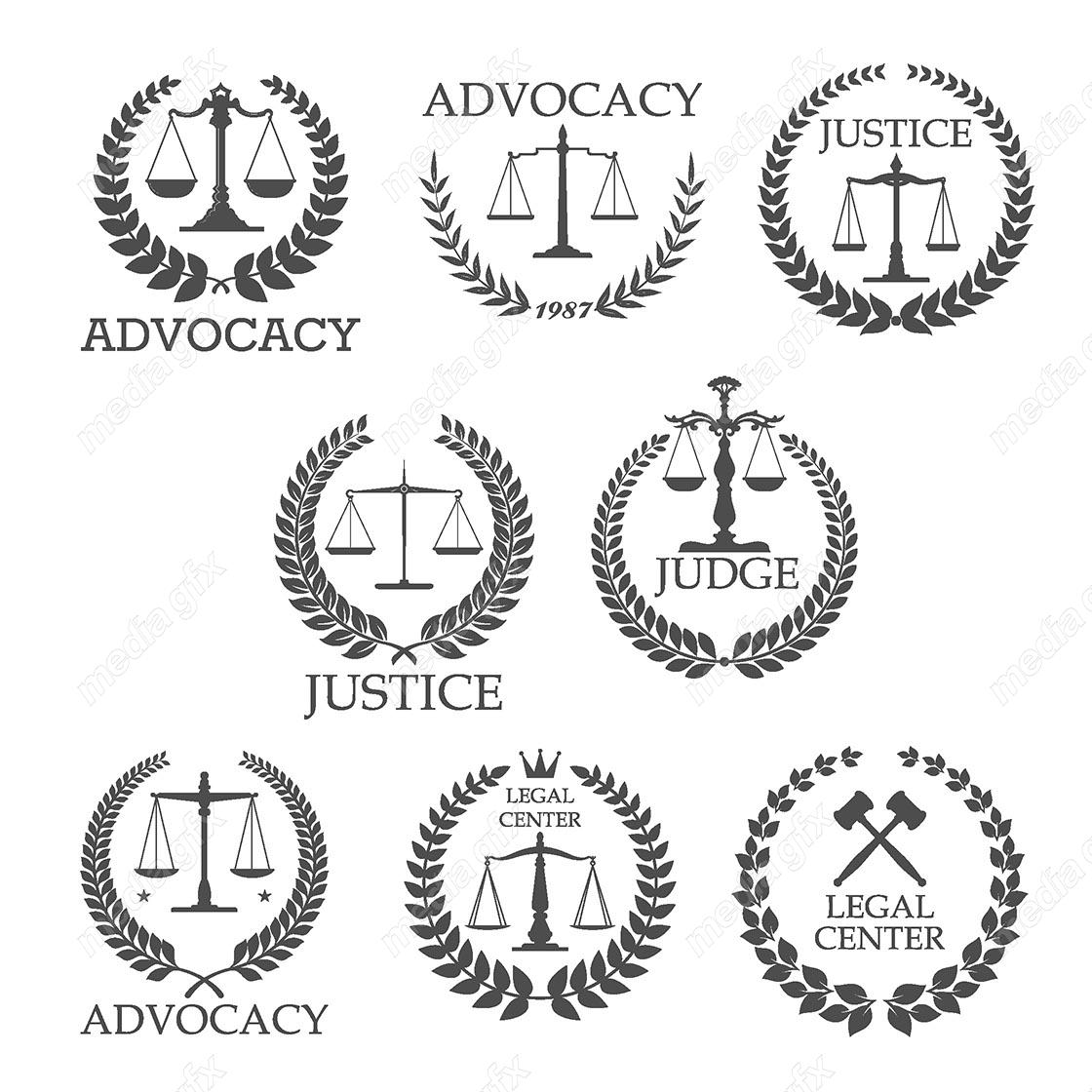 وکتور لوگوی عدالت، قاضی و وکیل MV000047