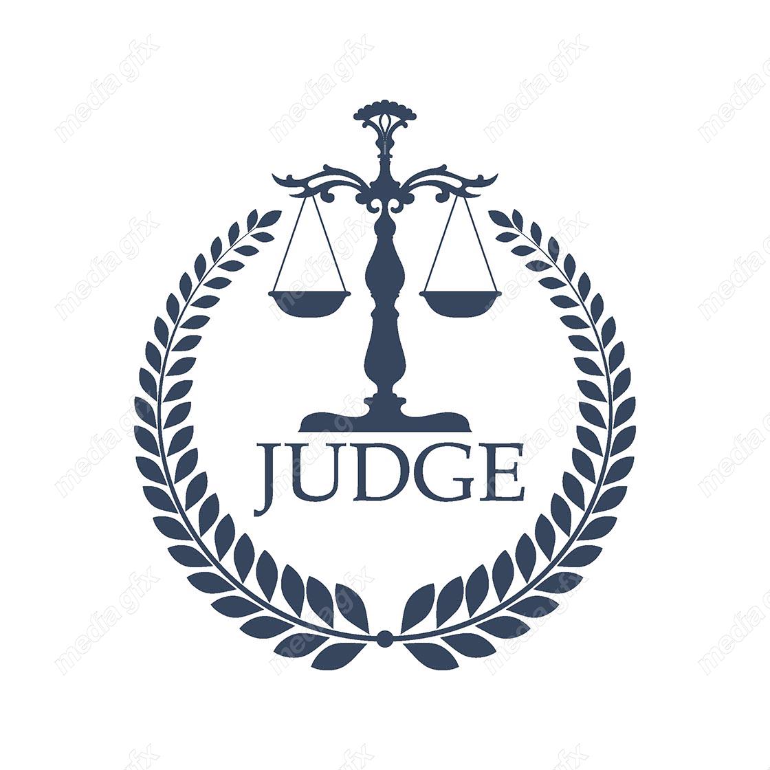 وکتور لوگوی عدالت، قاضی و وکیل MV000052