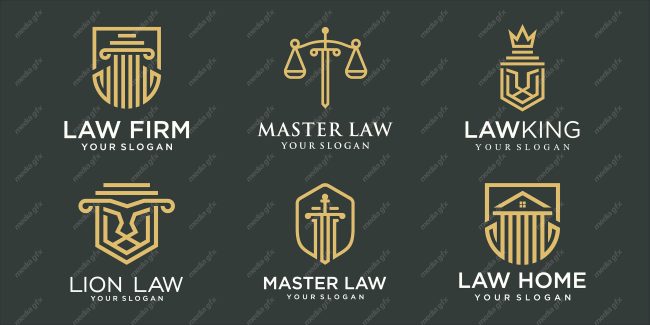 وکتور لوگوی عدالت، قاضی و وکیل MV000059