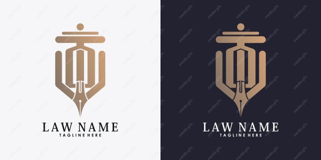 وکتور لوگوی عدالت، قاضی و وکیل MV000096