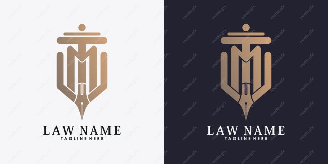 وکتور لوگوی عدالت، قاضی و وکیل MV000097