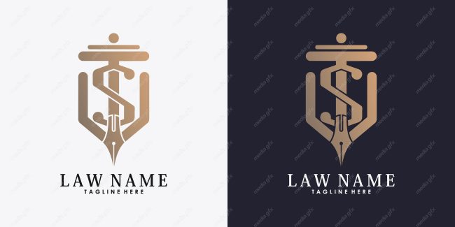 وکتور لوگوی عدالت، قاضی و وکیل MV000098