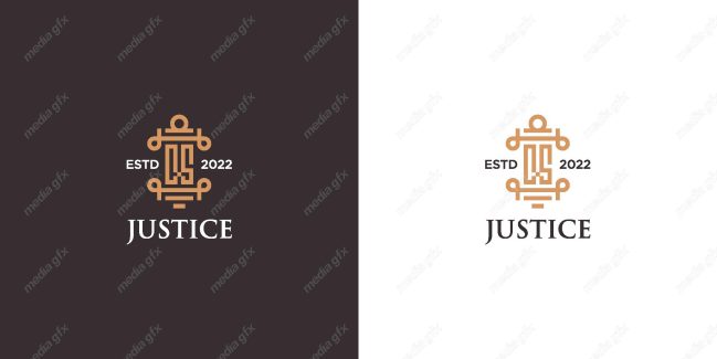 وکتور لوگوی عدالت، قاضی و وکیل MV000119