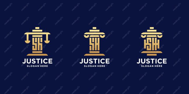 وکتور لوگوی عدالت، قاضی و وکیل MV000121