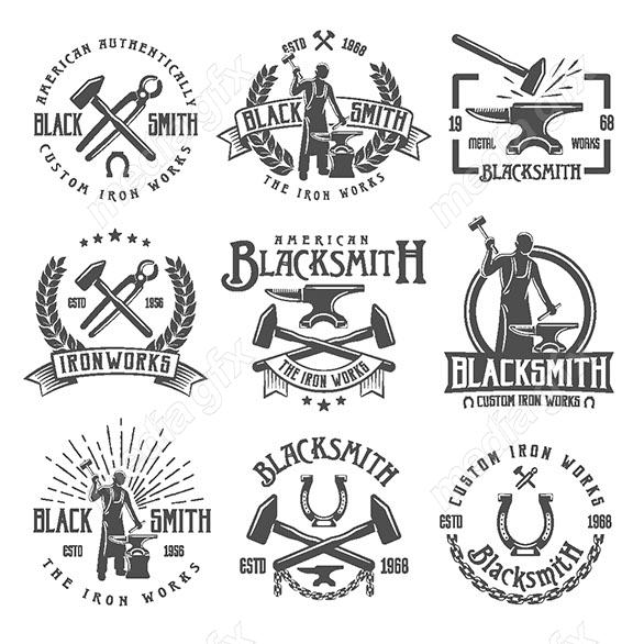 وکتور لوگوی آهنگری، صنایع آهن و فولاد MV000182