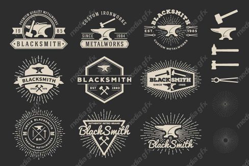 وکتور لوگوی آهنگری، صنایع آهن و فولاد MV000195