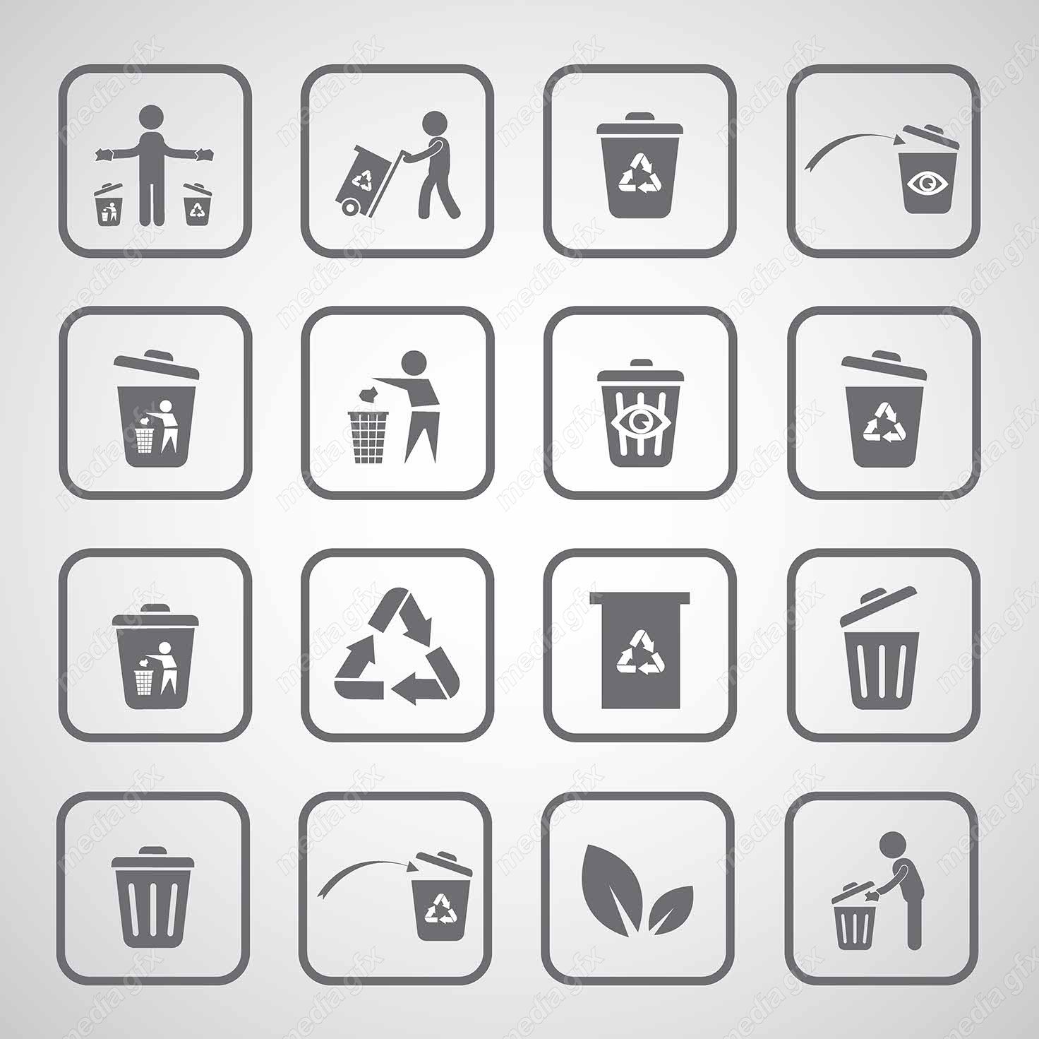 وکتور آیکن شرایط نگهداری، بازیافت و دفع محصول MV000215