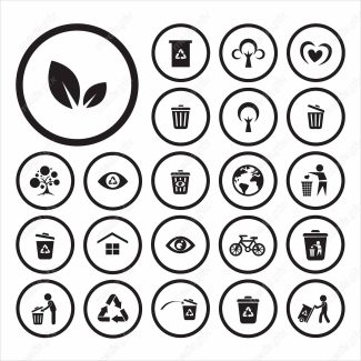 وکتور آیکن شرایط نگهداری، بازیافت و دفع محصول MV000220