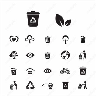 وکتور آیکن شرایط نگهداری، بازیافت و دفع محصول MV000221