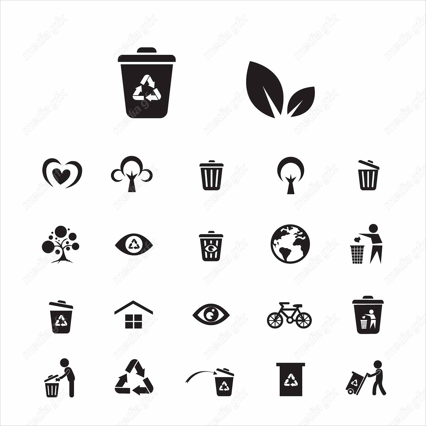 وکتور آیکن شرایط نگهداری، بازیافت و دفع محصول MV000221