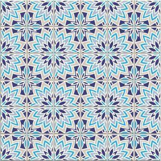 وکتور طرح پترن کاشی کاری اسلامی وایرانی فیروزه ای قدیمی MV000250
