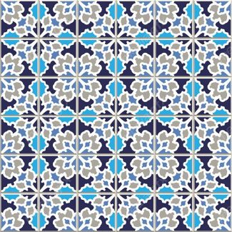 وکتور طرح پترن کاشی کاری اسلامی وایرانی فیروزه ای قدیمی MV000252