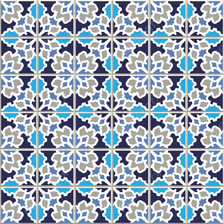 وکتور طرح پترن کاشی کاری اسلامی وایرانی فیروزه ای قدیمی MV000252