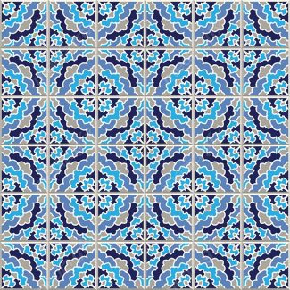 وکتور طرح پترن کاشی کاری اسلامی وایرانی فیروزه ای قدیمی MV000254