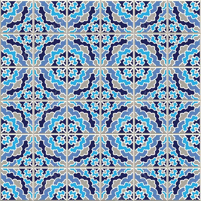 وکتور طرح پترن کاشی کاری اسلامی وایرانی فیروزه ای قدیمی MV000254