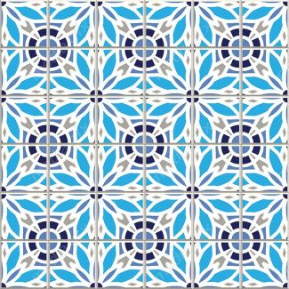 وکتور طرح پترن کاشی کاری اسلامی وایرانی فیروزه ای قدیمی MV000255