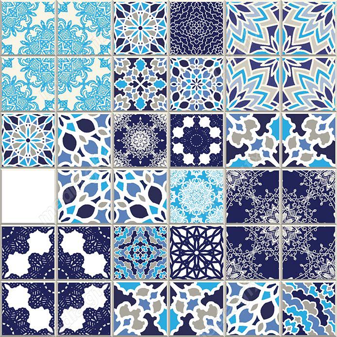 وکتور طرح پترن کاشی کاری اسلامی وایرانی فیروزه ای قدیمی MV000257