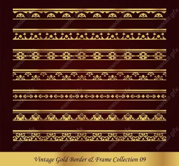 وکتور کادر و حاشیه قدیمی و اسلیمی طلایی رنگ MV000260