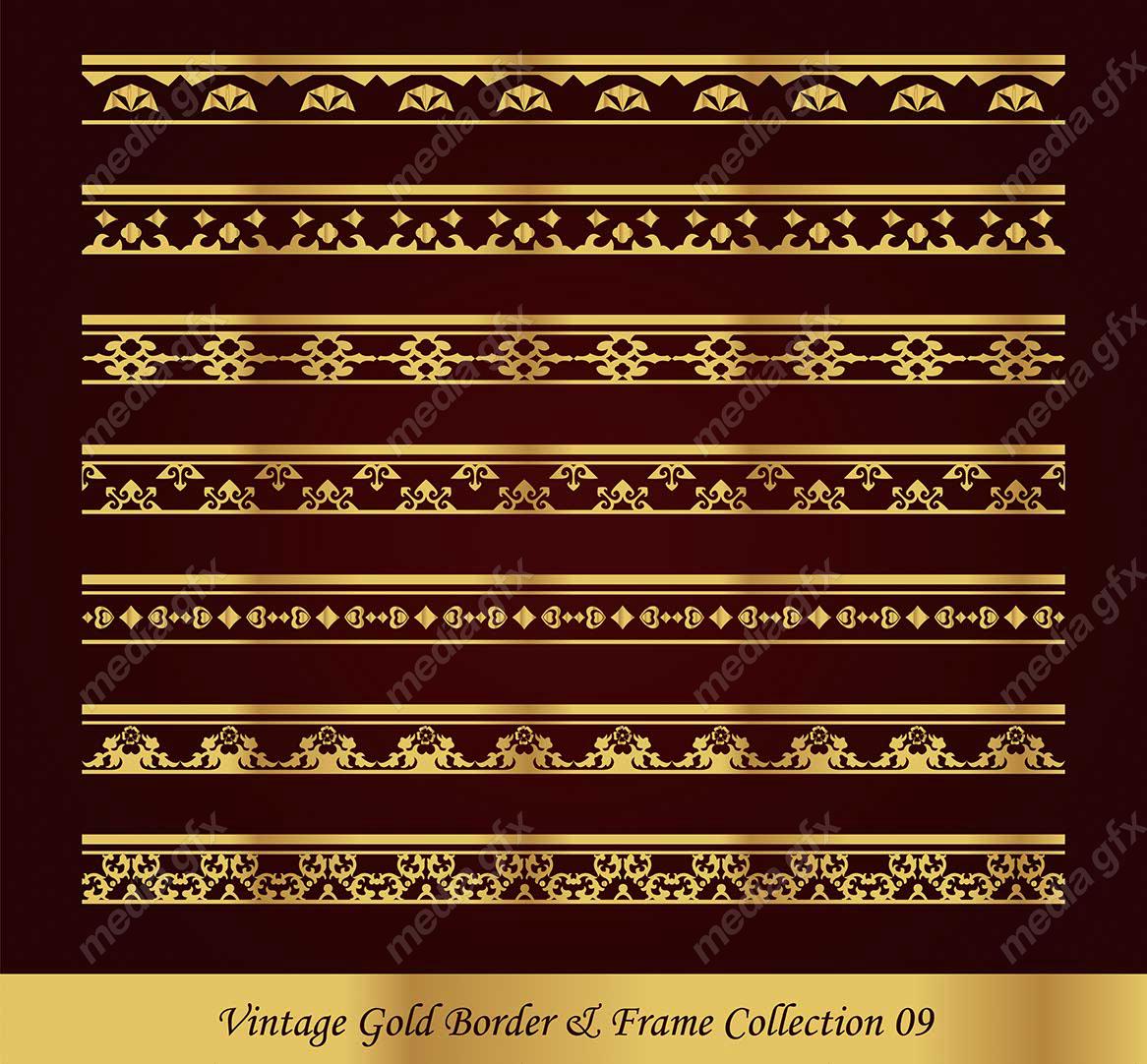 وکتور کادر و حاشیه قدیمی و اسلیمی طلایی رنگ MV000260