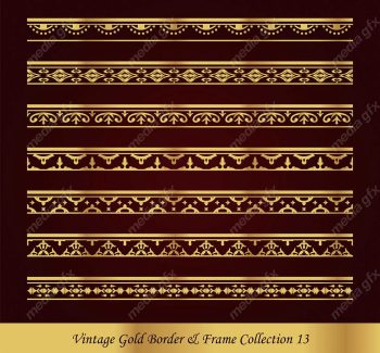 وکتور کادر و حاشیه قدیمی و اسلیمی طلایی رنگ MV000261