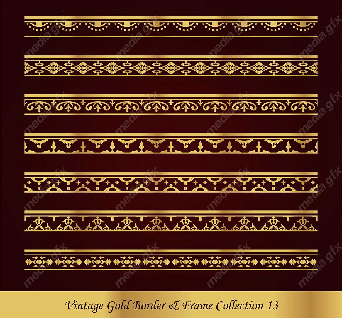 وکتور کادر و حاشیه قدیمی و اسلیمی طلایی رنگ MV000261