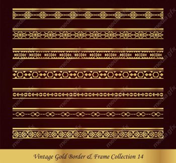 وکتور کادر و حاشیه قدیمی و اسلیمی طلایی رنگ MV000262