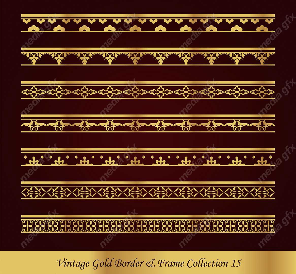 وکتور کادر و حاشیه قدیمی و اسلیمی طلایی رنگ MV000263