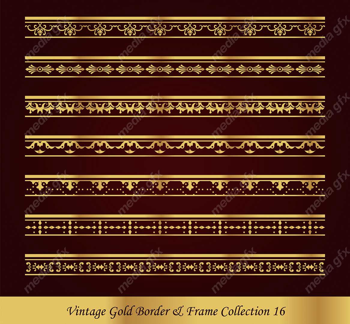 وکتور کادر و حاشیه قدیمی و اسلیمی طلایی رنگ MV000264