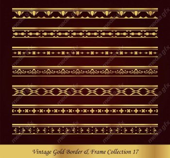 وکتور کادر و حاشیه قدیمی و اسلیمی طلایی رنگ MV000265