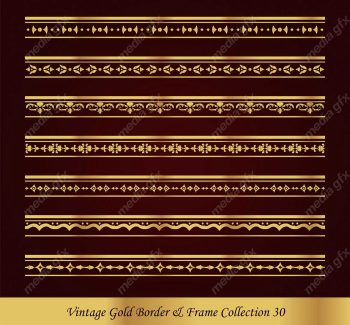 وکتور کادر و حاشیه قدیمی و اسلیمی طلایی رنگ MV000269