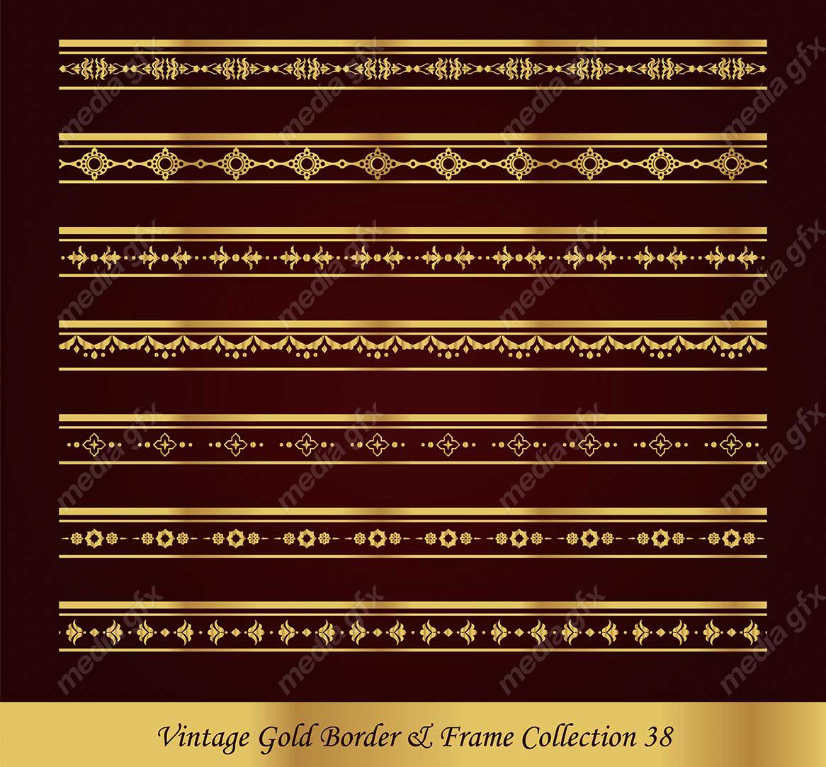 وکتور کادر و حاشیه قدیمی و اسلیمی طلایی رنگ MV000271