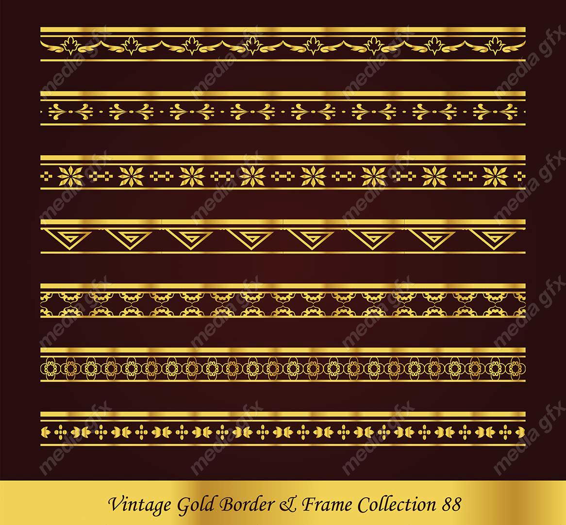 وکتور کادر و حاشیه قدیمی و اسلیمی طلایی رنگ MV000285