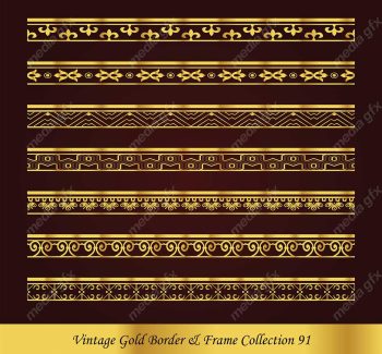 وکتور کادر و حاشیه قدیمی و اسلیمی طلایی رنگ MV000288