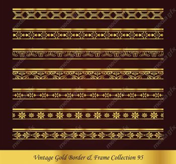 وکتور کادر و حاشیه قدیمی و اسلیمی طلایی رنگ MV000292