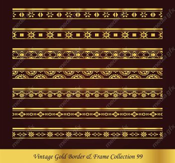 وکتور کادر و حاشیه قدیمی و اسلیمی طلایی رنگ MV000296