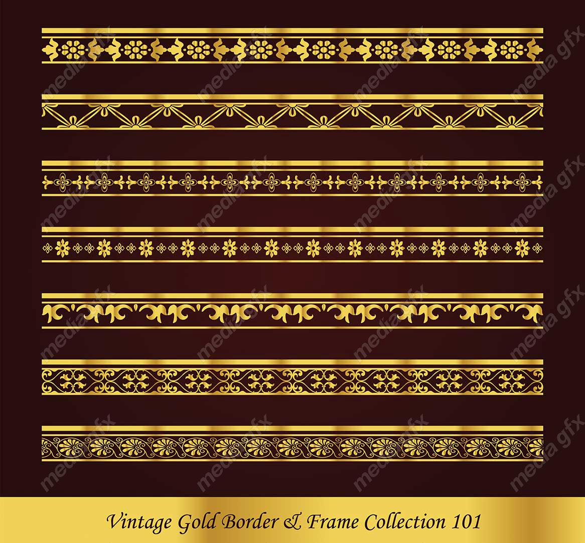 وکتور کادر و حاشیه قدیمی و اسلیمی طلایی رنگ MV000298