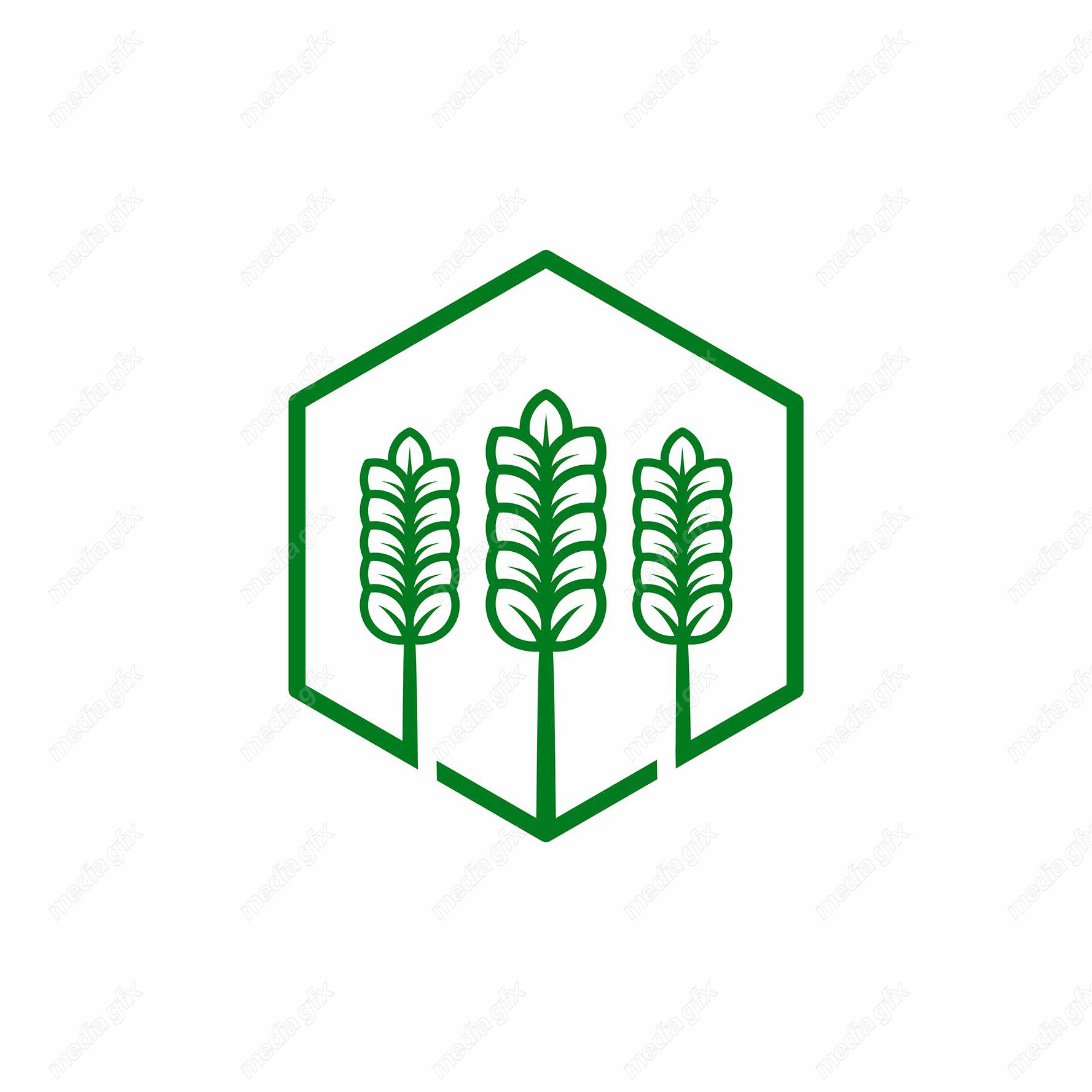 وکتور لوگو خوشه گندم و آرم کشاورزی MV000367