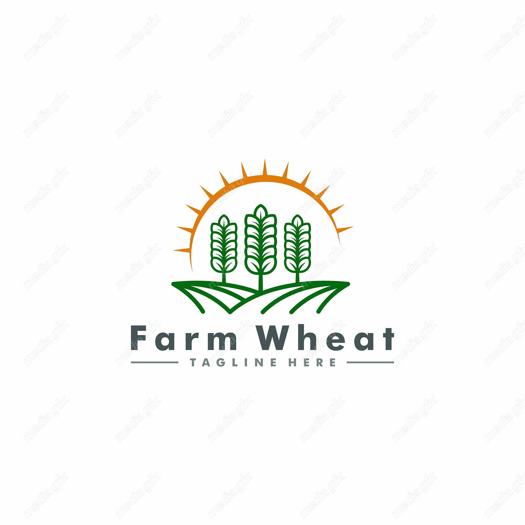 وکتور لوگو خوشه گندم و آرم کشاورزی MV000375