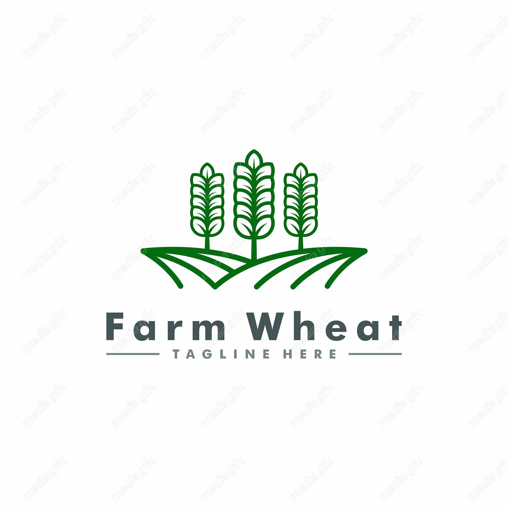 وکتور لوگو خوشه گندم و آرم کشاورزی MV000381