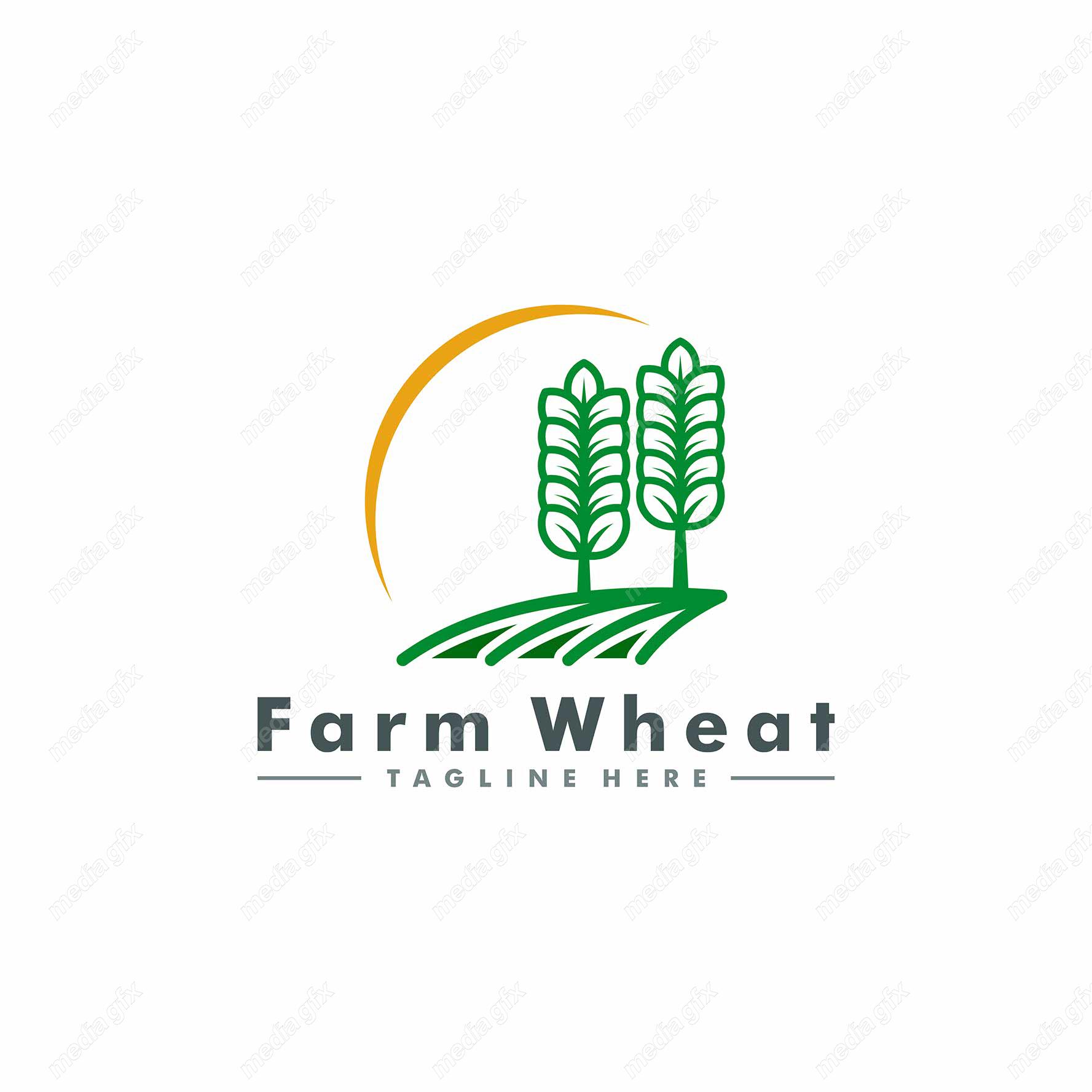 وکتور لوگو خوشه گندم و آرم کشاورزی MV000383