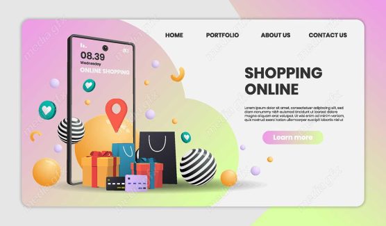 وکتور طرح آماده لندینگ اپ خرید اینترنتی و تحویل توسط پست و پیک MV000403