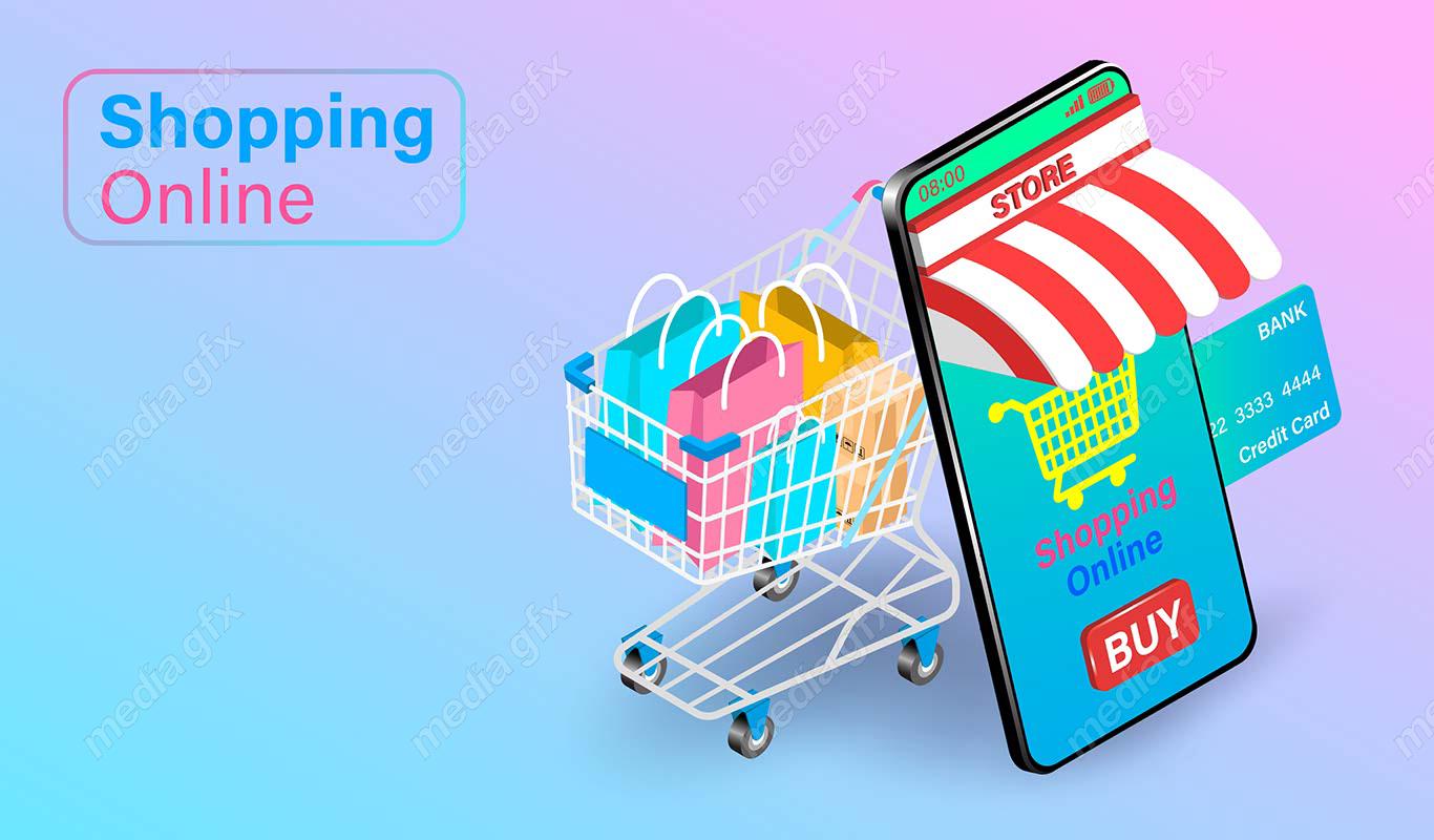 وکتور طرح تحویل توسط پیک و پستچی و خرید آنلاین و اینترنتی MV000418