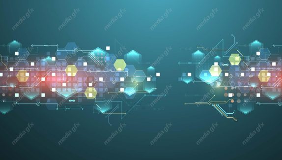 وکتور طرح پس زمینه تکنولوژی آینده مفهومی و انتزاعی MV000425