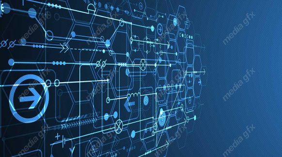 وکتور طرح پس زمینه تکنولوژی آینده مفهومی و انتزاعی MV000443