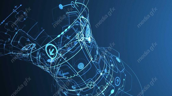 وکتور طرح پس زمینه تکنولوژی آینده مفهومی و انتزاعی MV000446