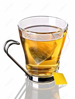 عکس با کیفیت چای کیسه ای و دمنوش در فنجان شیشه ای MJ000478