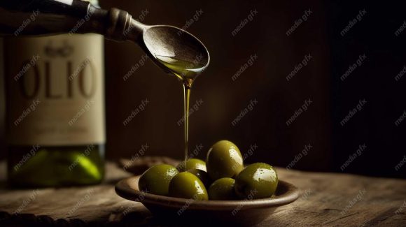 عکس با کیفیت زیتون و روغن زیتون MJ000833